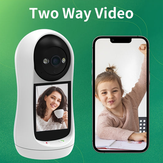 1pc 3MP Dual Way Video Intercom, WiFi Enabled Security Camera with HD Night Vision, Motion Detection, Two-Way Audio, for Home Monitoring, Pet Watch, Video Calling - USB Charging, Waterproof, No Battery