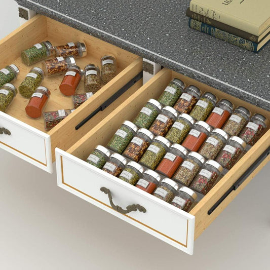 4-Tier Acrylic Spice Rack Drawer Organizer for Kitchen Cabinets