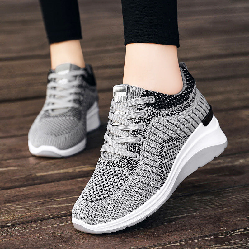 Women's Inner Heightening Breathable Thick-soled Sneakers