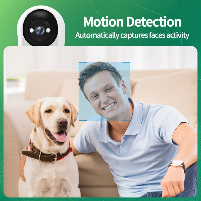 1pc 3MP Dual Way Video Intercom, WiFi Enabled Security Camera with HD Night Vision, Motion Detection, Two-Way Audio, for Home Monitoring, Pet Watch, Video Calling - USB Charging, Waterproof, No Battery