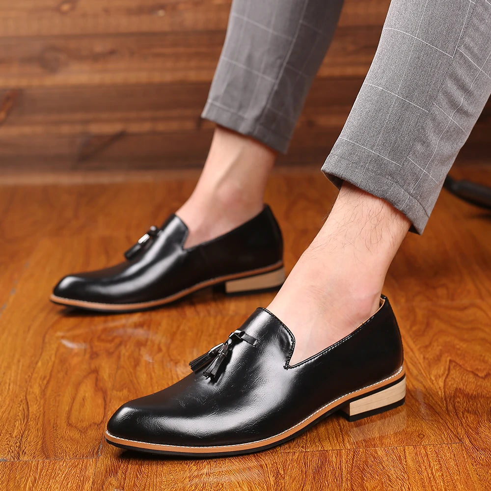 Men Dress Shoes Gentlemen British Style Paty Leather Wedding Shoes