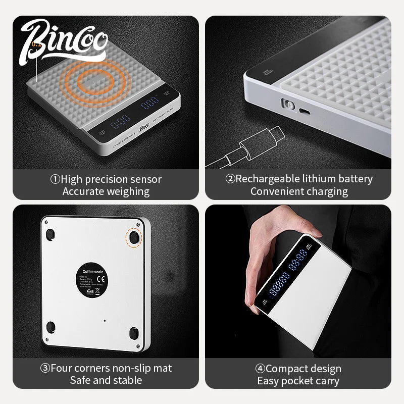 Bincoo Espresso Digital Scale Special Weighing Timing Coffee Tool Coffee Appliance Hand Brewed Coffee Scale