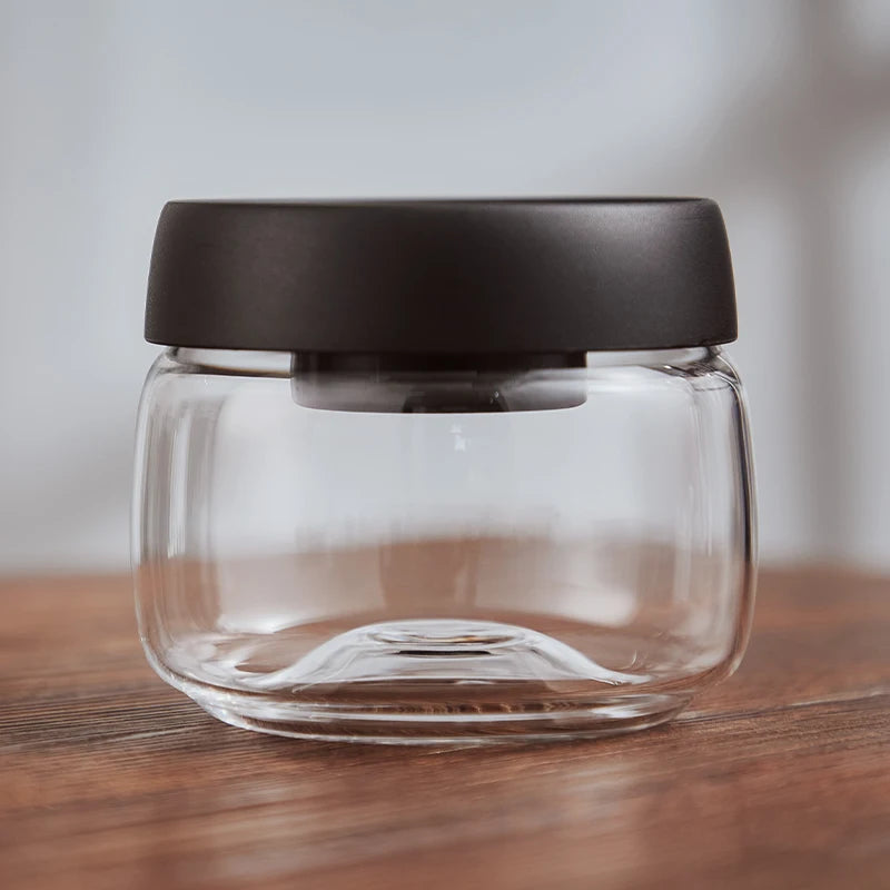 Bincoo Coffee Bean Storage Jar Glass Sealed Jar Coffee Powder Storage Jar Vacuum Storage Tea/Grain Glass Jar