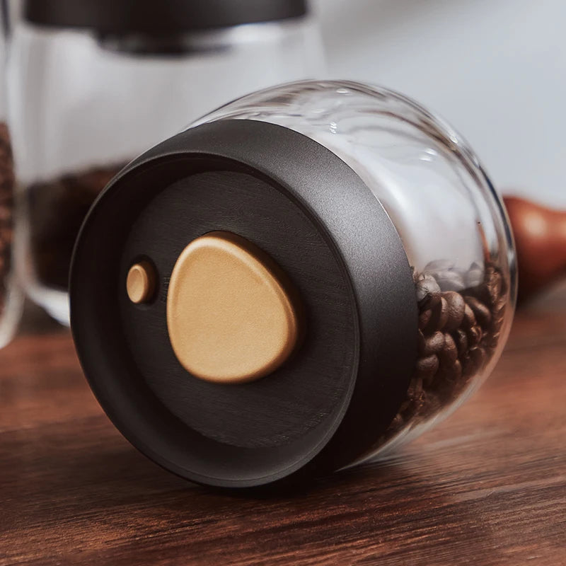 Bincoo Coffee Bean Storage Jar Glass Sealed Jar Coffee Powder Storage Jar Vacuum Storage Tea/Grain Glass Jar