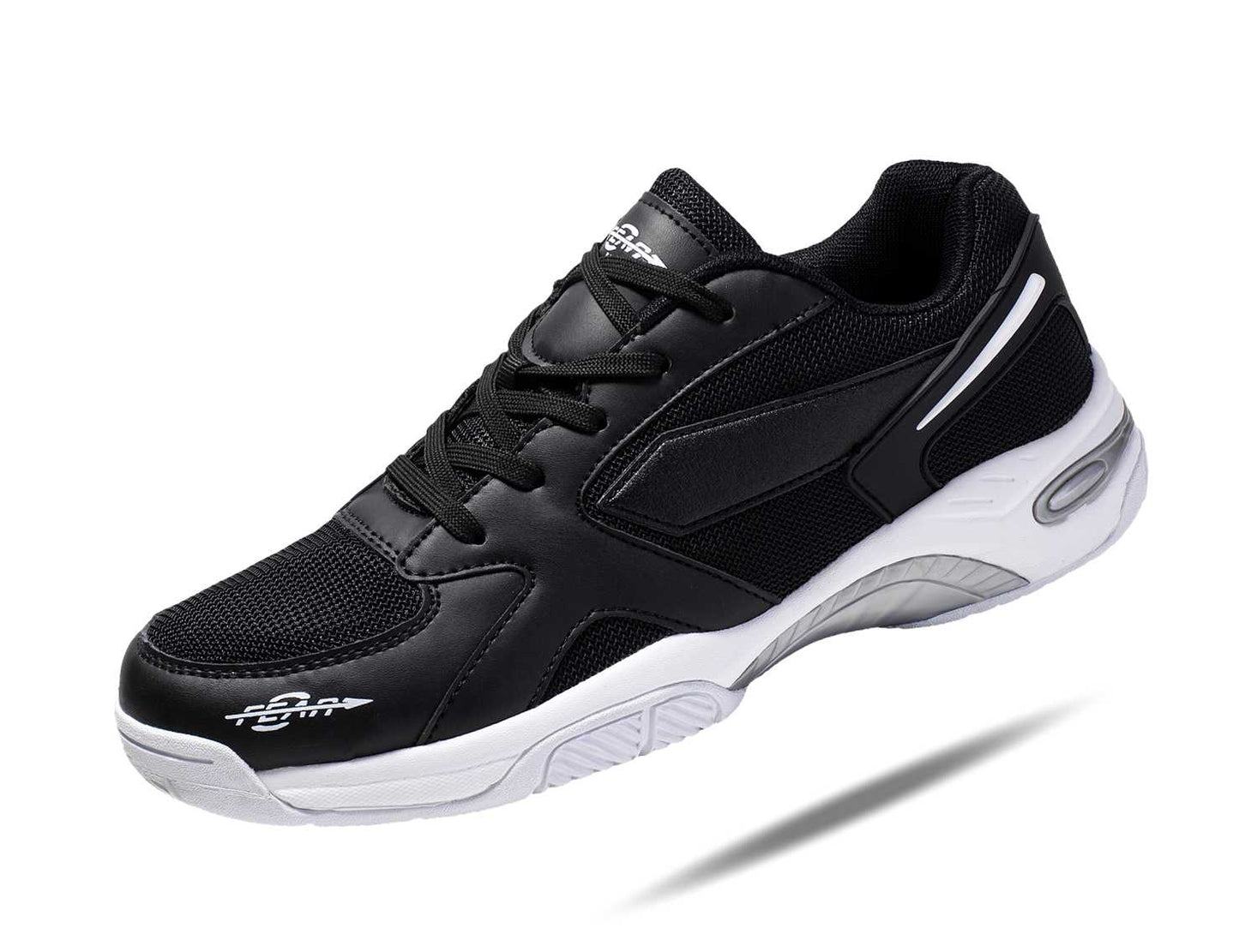 Men's High Arch Firm Support All-In-One Black Walking Shoes, Comfort