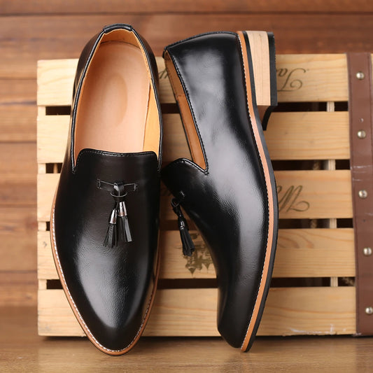 Men Dress Shoes Gentlemen British Style Paty Leather Wedding Shoes